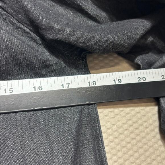 Hippie Laundry M Dark Denim Chambray Off the Shoulder Ruffle Sleeve Mini Dress - Picture 8 of 10